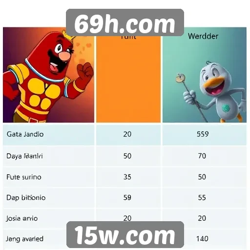 Comparativo entre jogos populares do site 69h.com